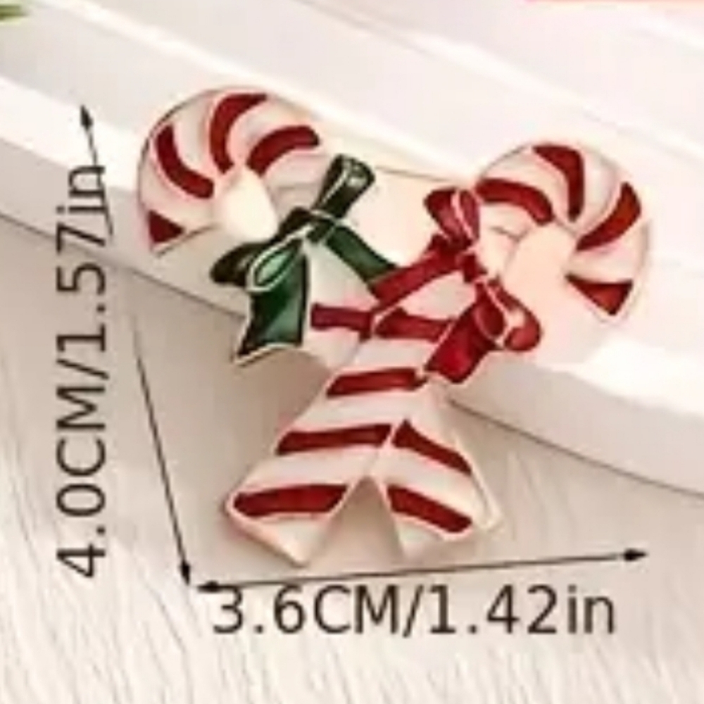 Festive Candy Cane Brooch. NEW! - Picture 2 of 3